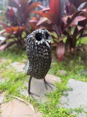 MCM Brutalist metal Owl sculptures